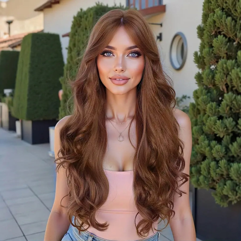 SAWA - Perruque 13x4  Lace Front  Chatain Clair miel Body Wave | Cheveux 100% Humains | Nialux Perruque