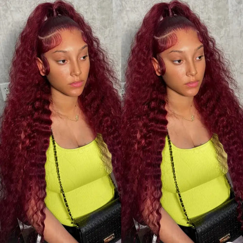HILTON - Perruque 13x4  Lace Front  Rouge Bug  Jerry Curly | Cheveux 100% Humains | Nialux Perruque