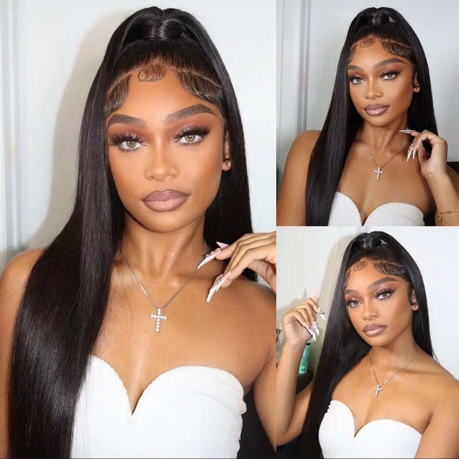 LANA - Perruque 13x4  Lace Front  Noir Straight | Cheveux 100% Humains | Nialux Perruque