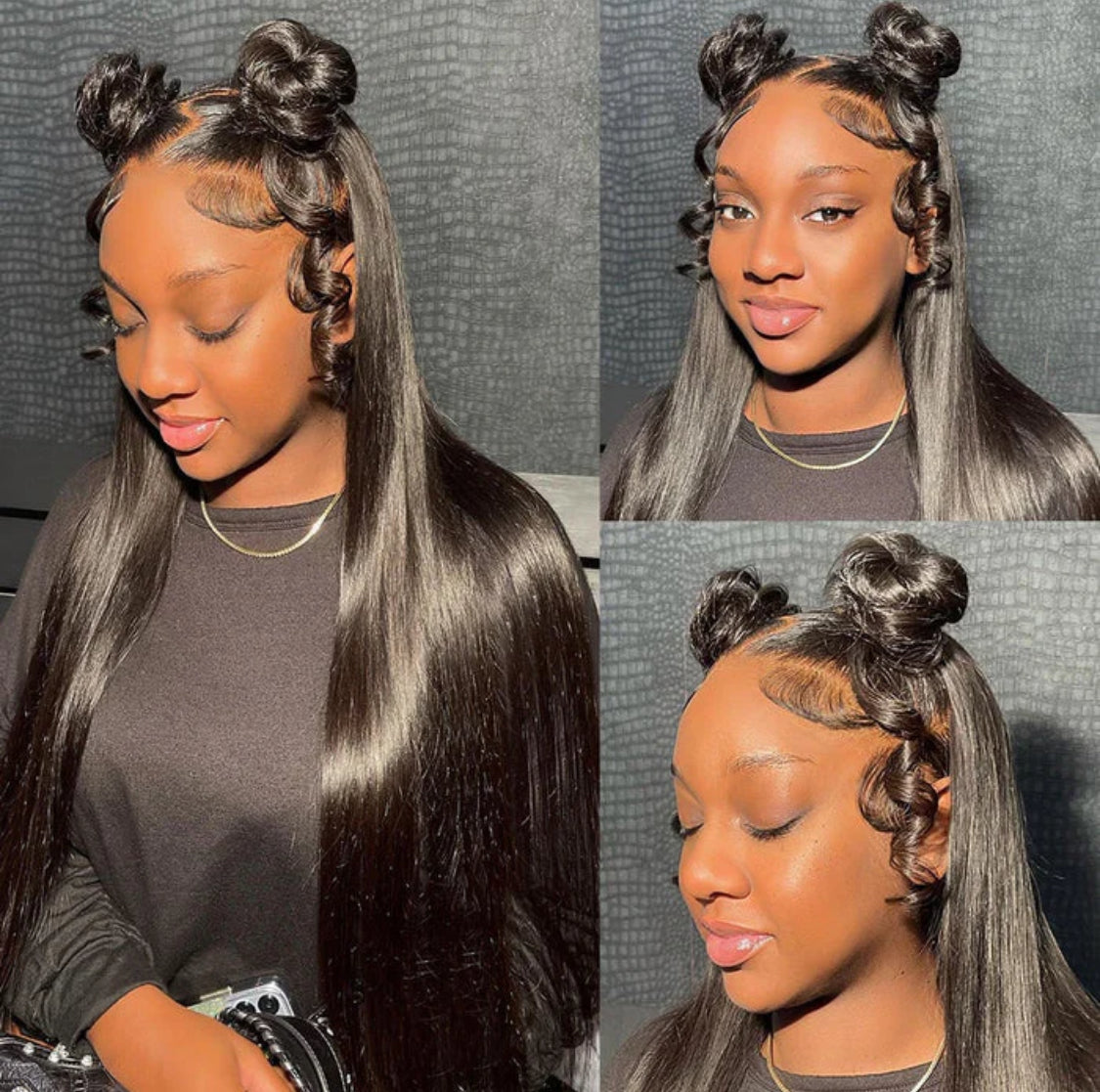 Perruque 13x4  Lace Front  Noir & Chatain miel Straight | Cheveux 100% Humains | Nialux Perruque