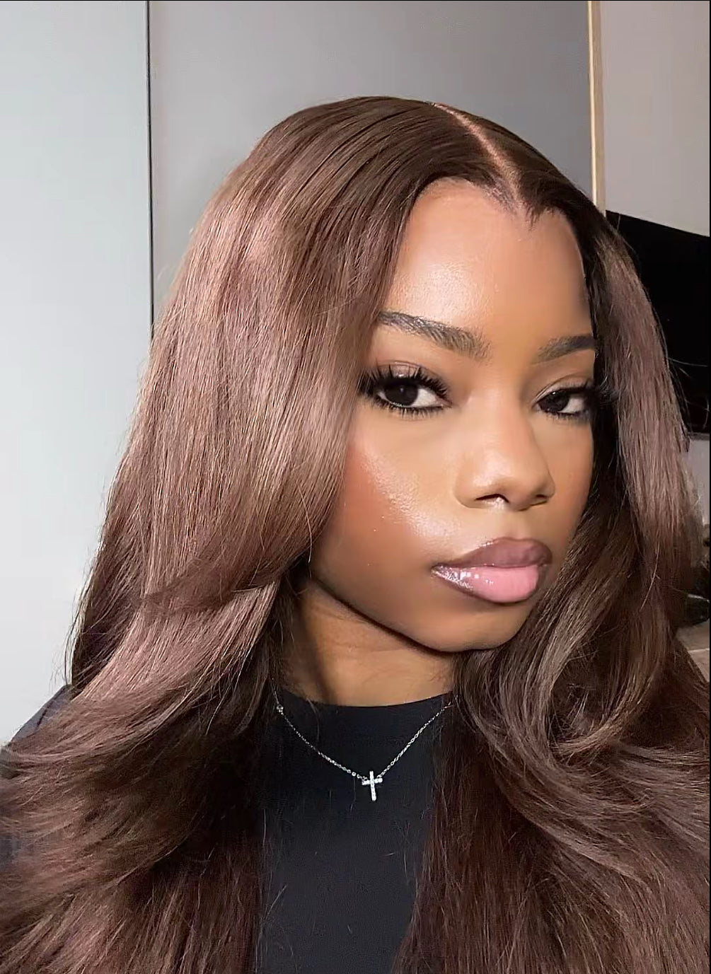 Perruque 13x4  Lace Front  Noir & Chatain miel Body Wave | Cheveux 100% Humains | Nialux Perruque