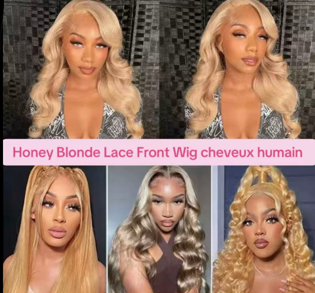 LOLA - Perruque 13x4  Lace Front  Honey Blonde Body Wave | Cheveux 100% Humains | Nialux Perruque