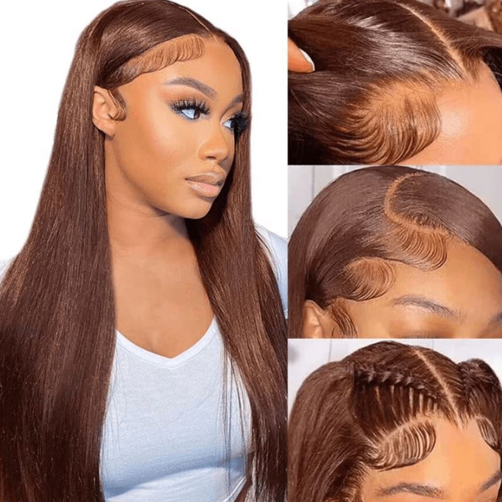 GLOW - Perruque 13x4  Lace Front  Chatain Clair miel Body Wave | Cheveux 100% Humains | Nialux Perruque