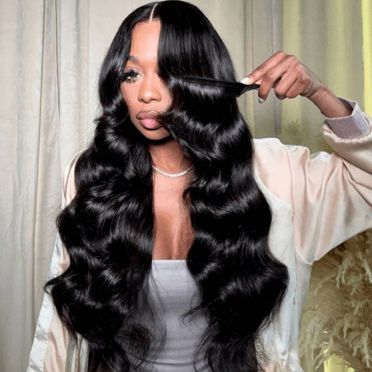 Perruque 13x4  Lace Front  Noir & Chatain miel Body Wave | Cheveux 100% Humains | Nialux Perruque