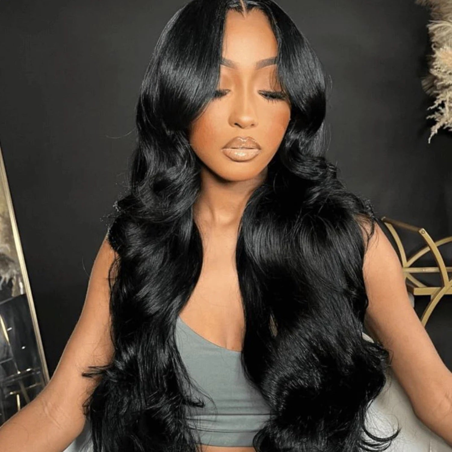 Perruque 13x4  Lace Front  Noir & Chatain miel Body Wave | Cheveux 100% Humains | Nialux Perruque