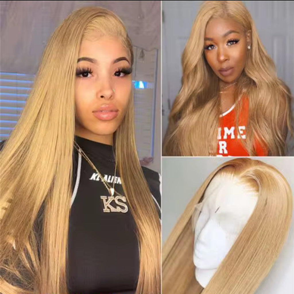 Perruque 13x4  Lace Front Honey Blonde & Rouge bug Straight | Cheveux 100% Humains | Nialux Perruque