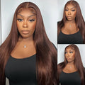 KIM - Perruque 13x4  Lace Front  Chatain Clair miel straight | Cheveux 100% Humains | Nialux Perruque