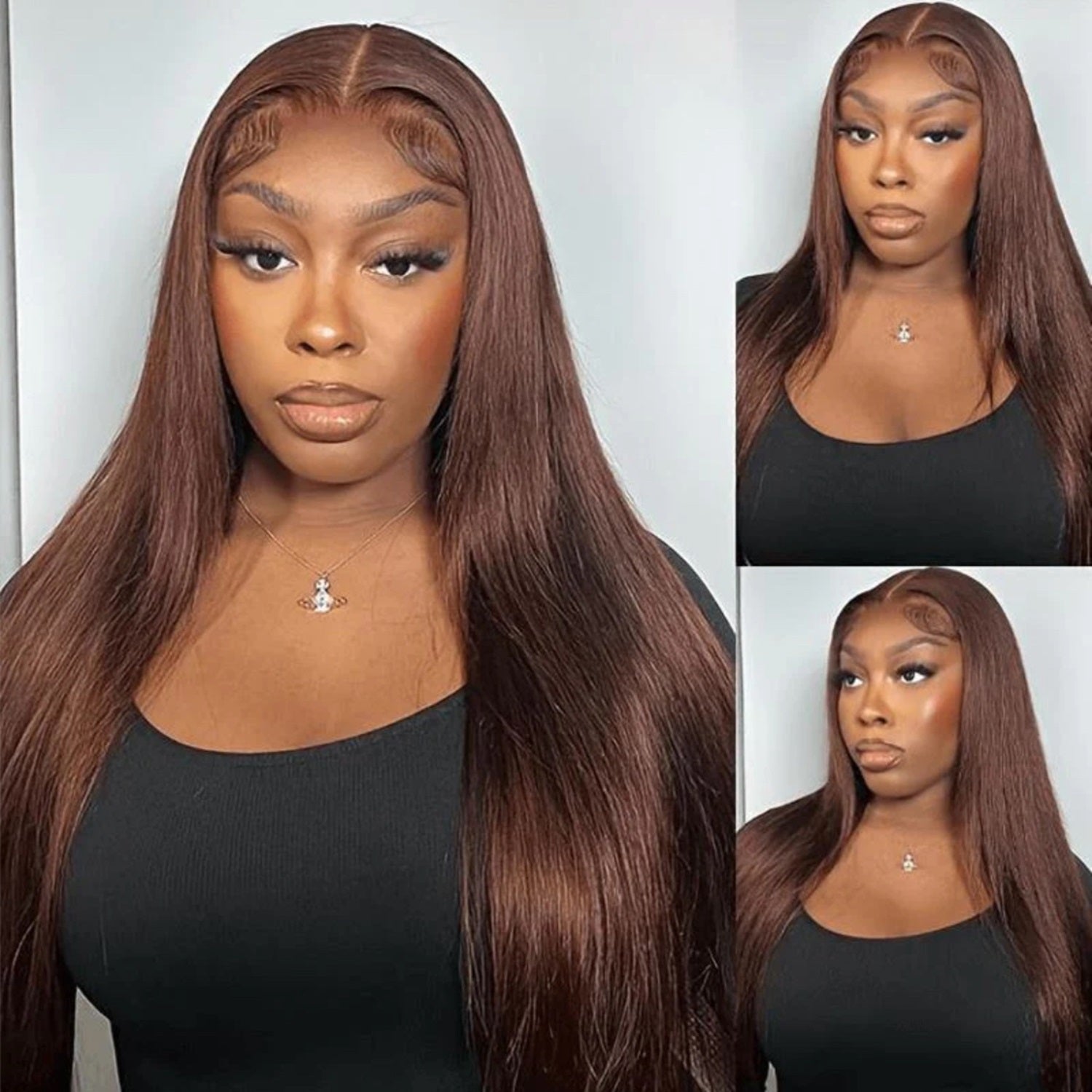 KIM - Perruque 13x4  Lace Front  Chatain Clair miel Body Wave | Cheveux 100% Humains | Nialux Perruque