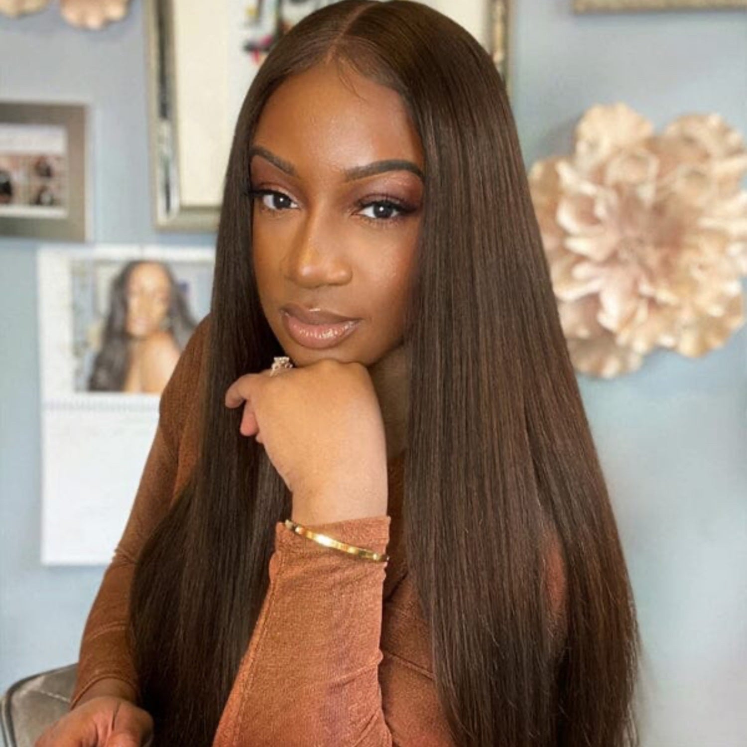 GLOW - Perruque 13x4  Lace Front  Chatain Clair miel Body Wave | Cheveux 100% Humains | Nialux Perruque